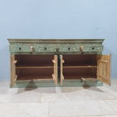 Indian Handmade Carved Solid Hard Wood 4Doors Sideboard